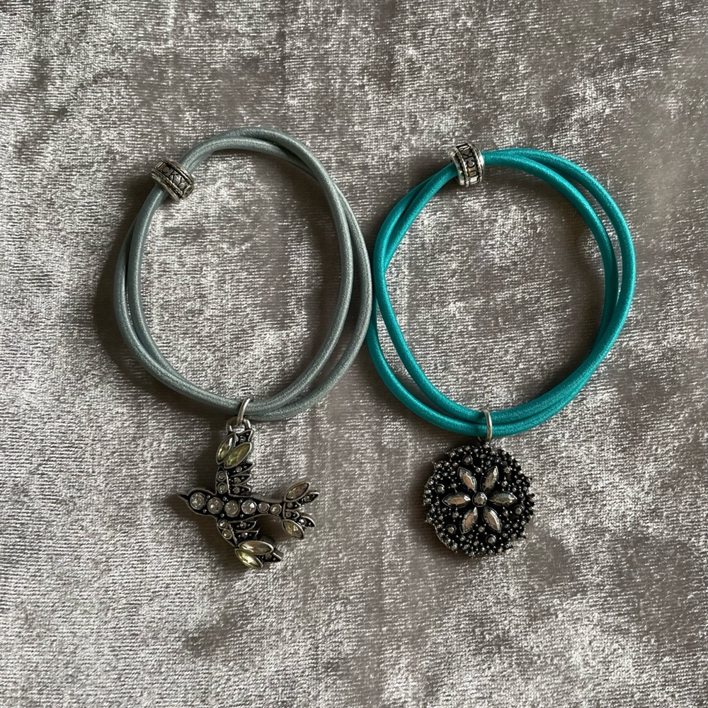 Lucky Brand charm embellished ponytail holders - set of two - never worn